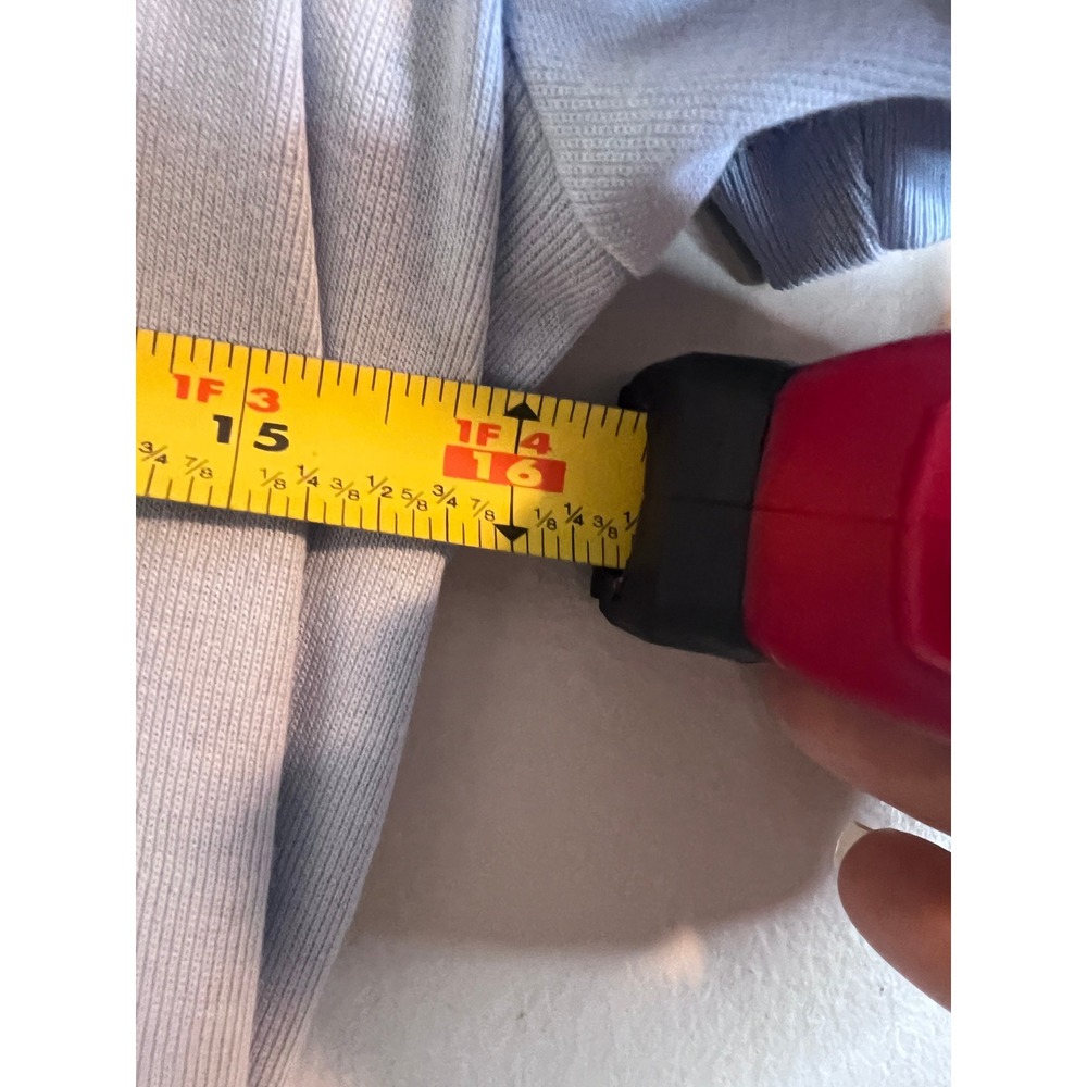 Tommy Hilfiger Womens V-Neck T-Shirt Light Blue Striped Trim XW06716 Size M - Picture 6 of 7